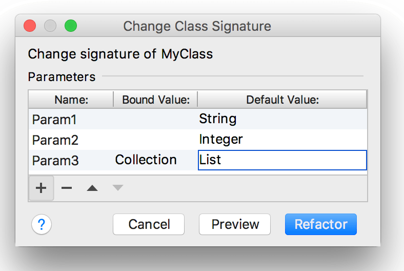 クラスシグネチャーを変更する Change a class signature