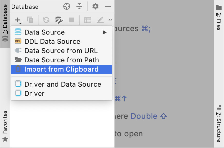 クリップボードからデータソースを貼り付ける Paste data sources from the clipboard