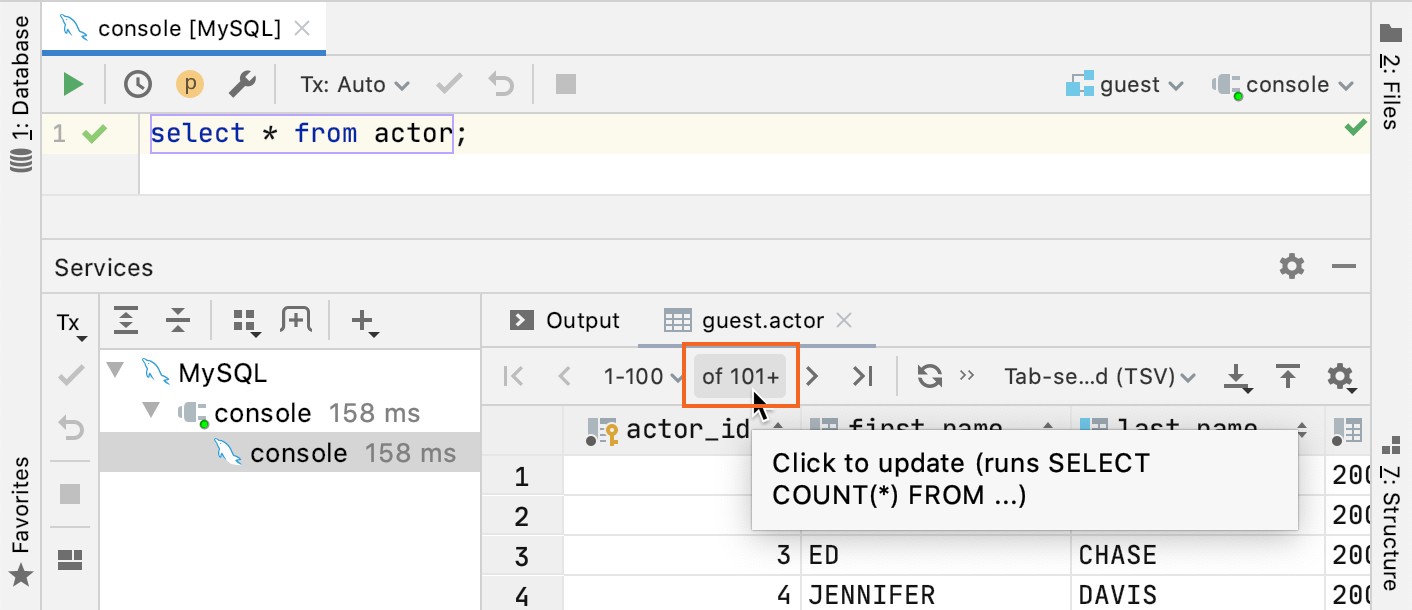 結果セットの合計行数を確認する See the total row count of the result set