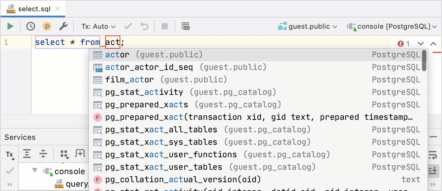 コードの自動補完用にアクティブなデータソースを設定する方法 How to set an active data source for code autocompletion