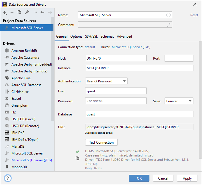 SQL Server 認証を使用して接続する Connect by using SQL Server authentication