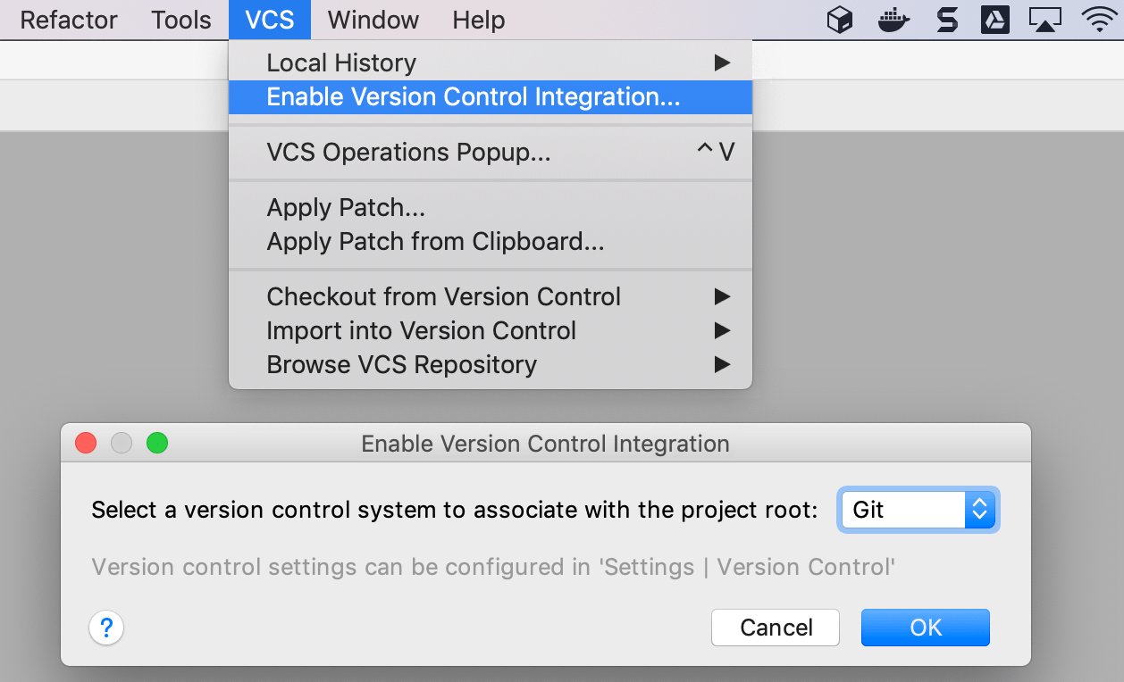 バージョン管理統合を使用可能にする Enable Version Control Integration