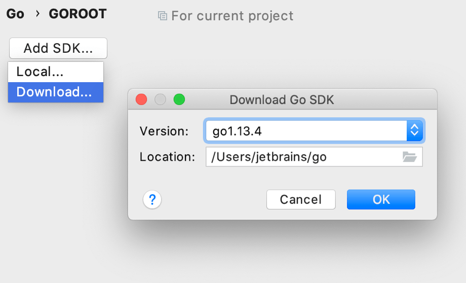 Go SDK をダウンロードする Download the Go SDK