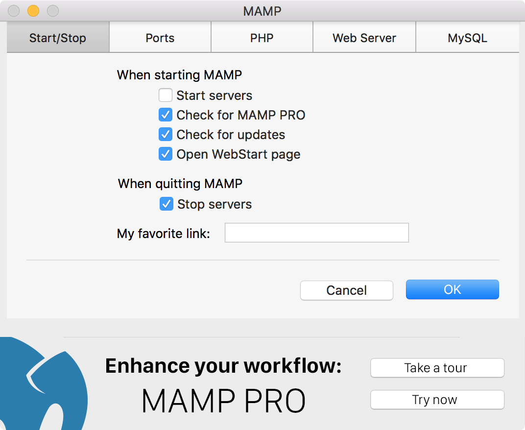 MAMP サーバーを構成する Configure MAMP servers