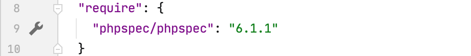 composer.json の phpspec 設定のガターアイコン Gutter icon for phpspec settings in composer.json
