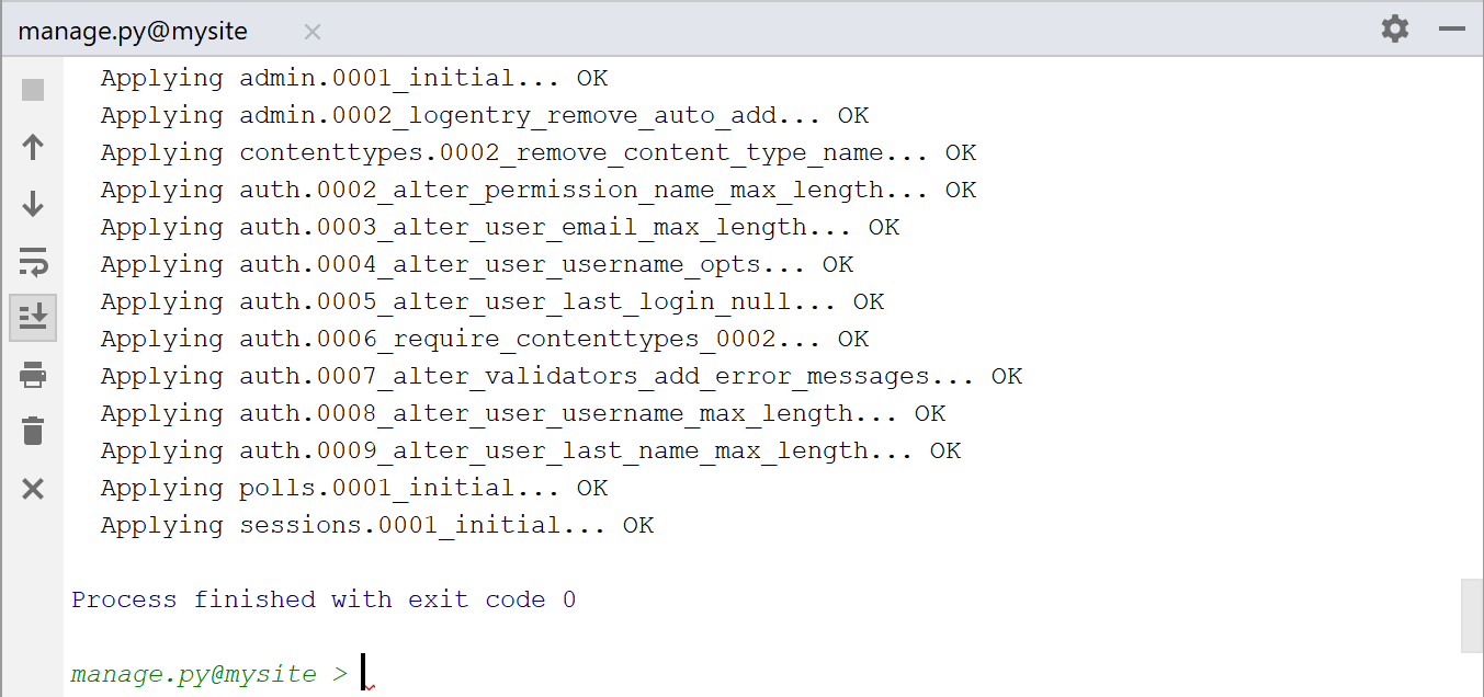 データベースにテーブルを作成する creating tables in the database