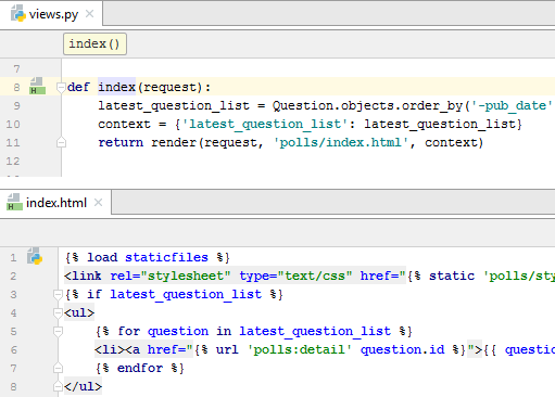 HTML と Python コードの表示 viewing html and python code