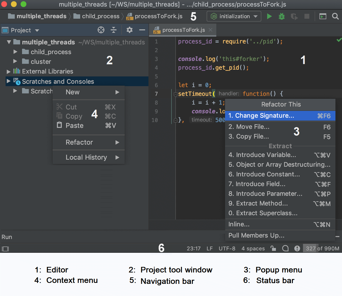 WebStorm メインウィンドウ WebStorm main window