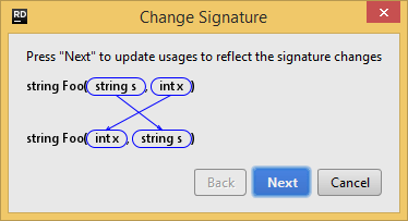 変更シグネチャーのリファクタリングをインラインで適用する Applying the Change Signature refactoring inline