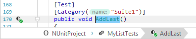 JetBrains Rider: エディターのパンくずリスト JetBrains Rider: Editor breadcrumbs