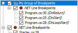 JetBrains Rider: グループ化ブレークポイント JetBrains Rider: grouping breakpoints