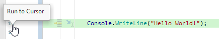 JetBrains Rider デバッガー : 行番号を使用してカーソルまで実行 JetBrains Rider debugger: Run to cursor using the line number