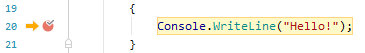 JetBrains Rider: ブレークポイントにヒット JetBrains Rider: A breakpoint is hit