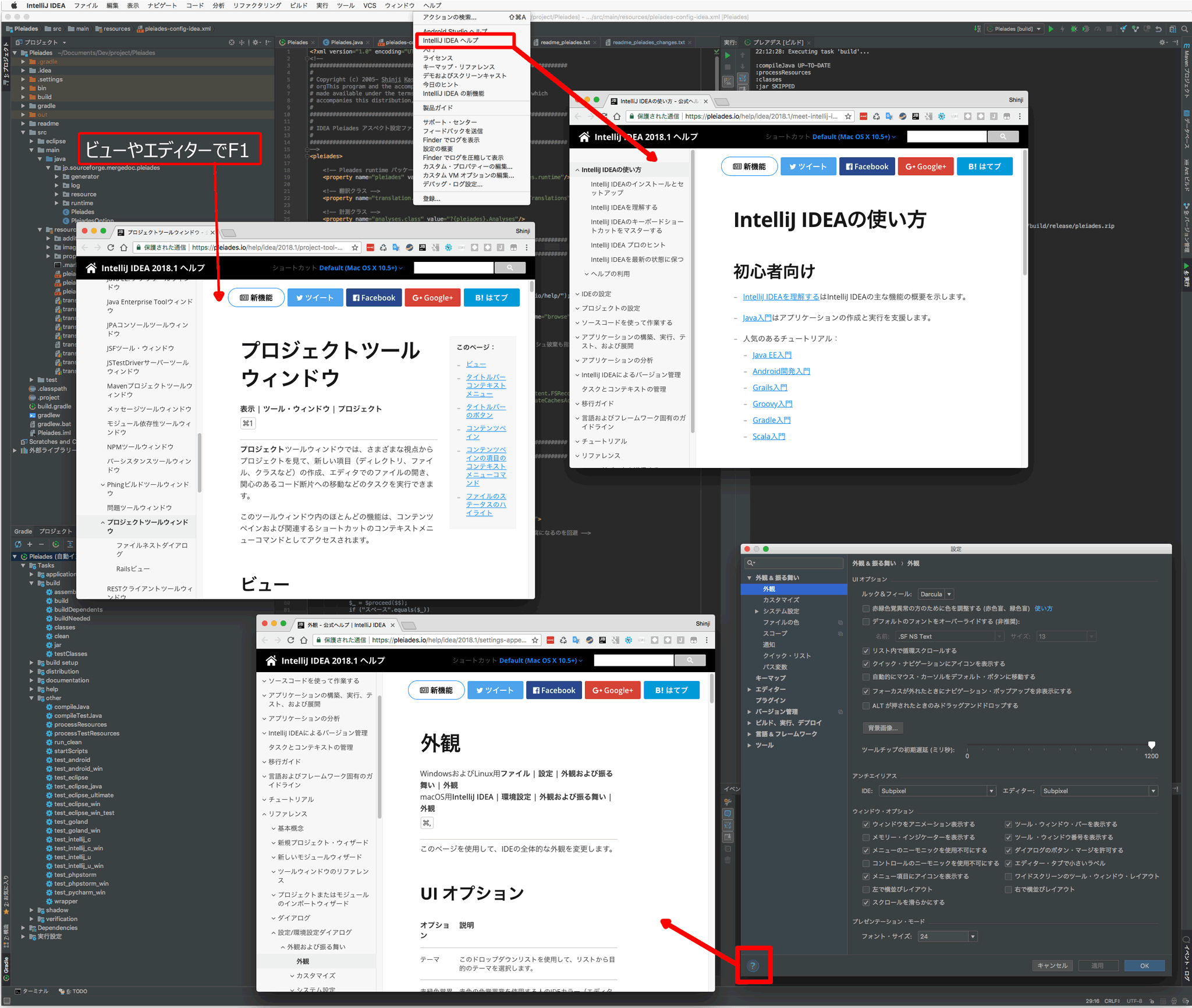 IntelliJと日本語マニュアル連動