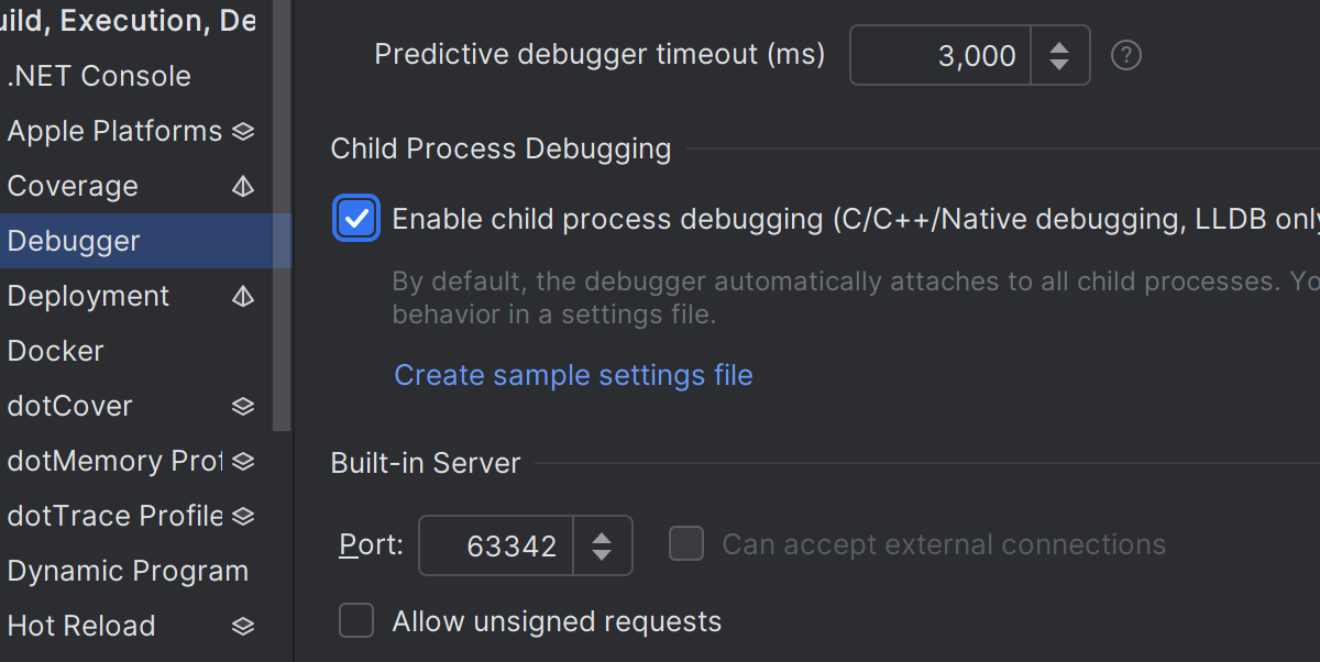 Check box in the run configuration