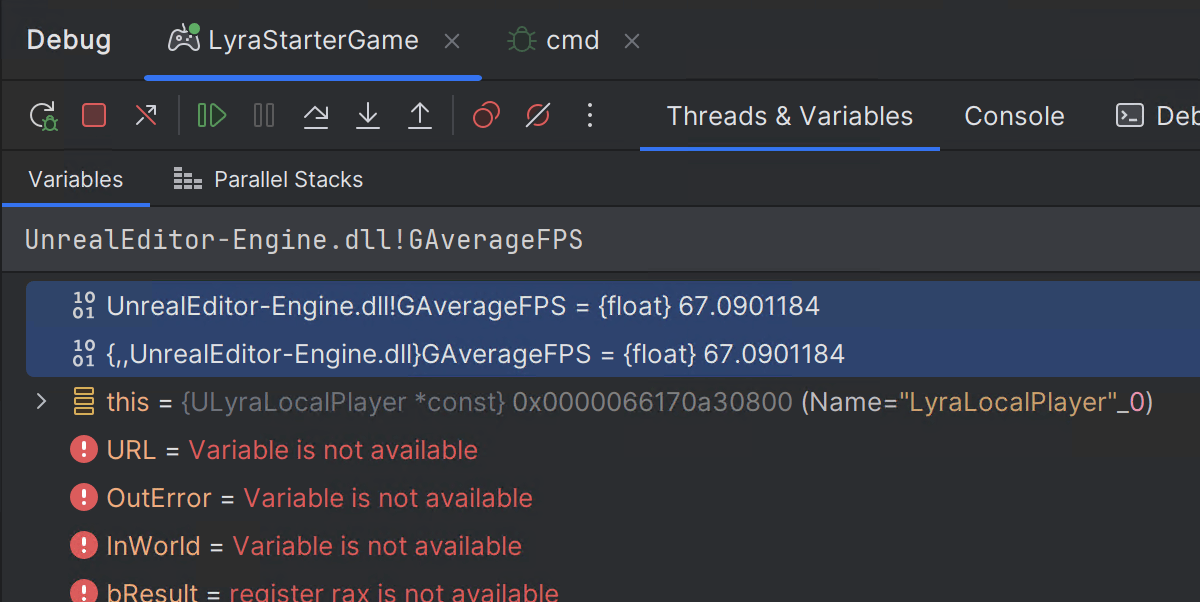 Context operator in debugger